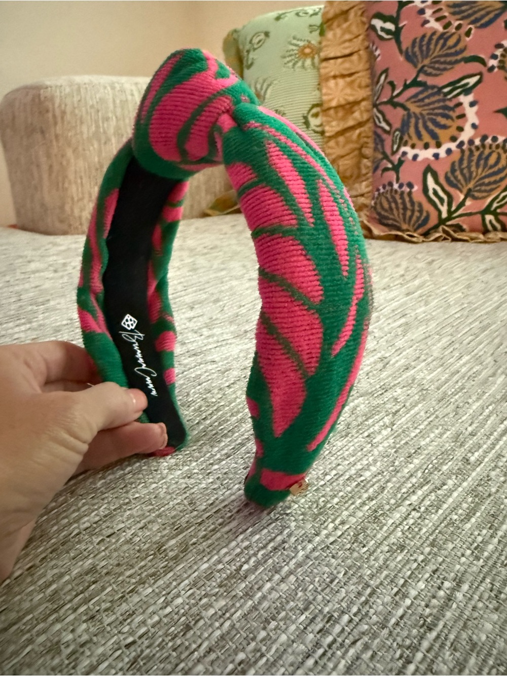 Knot Headband - Green & Pink Patterned Hair Accessory